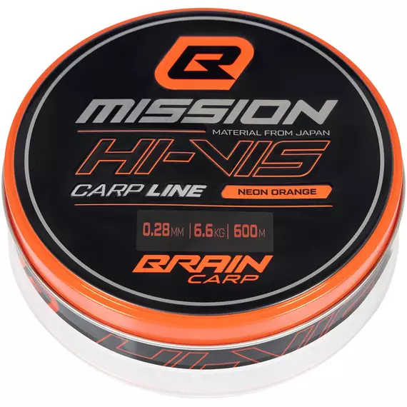 Волосінь Brain Mission Carp Line (Neon Orange) 600m 0.28mm 6.6kg, фото , изображение 2